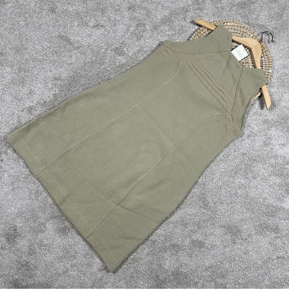 Ethos Paris 100% Organic Cotton Calcutta Sleeveless Mini Dress Textured Sable L - Picture 4 of 13